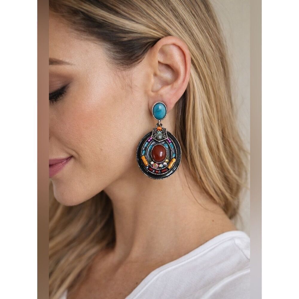 Chico's Vibrant Multicolor Dangle Earrings